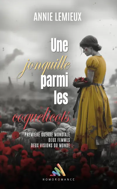 Une jonquille parmi les coquelicots